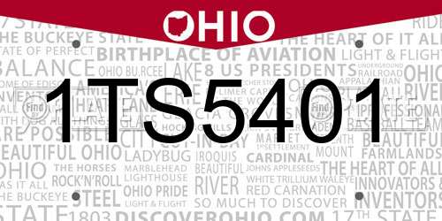 1TS5401 Ohio License Plate
