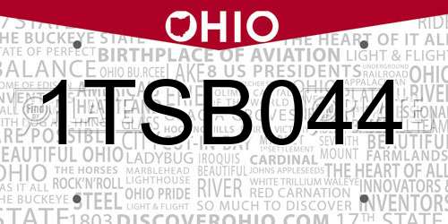 1TSB044 Ohio License Plate