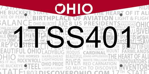 1TSS401 Ohio License Plate
