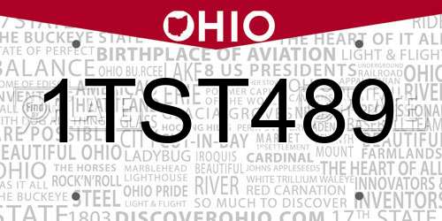 1TST489 Ohio License Plate