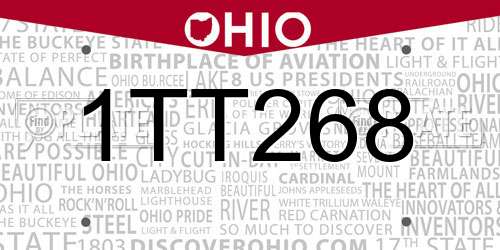 1TT268 Ohio License Plate