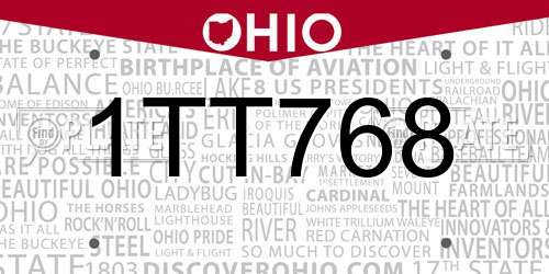 1TT768 Ohio License Plate