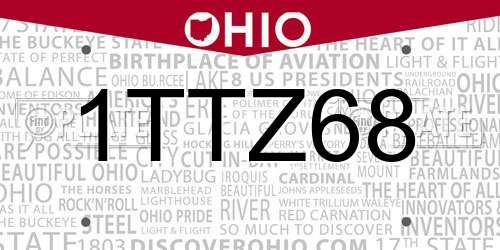 1TTZ68 Ohio License Plate