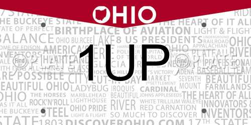 1UP Ohio License Plate