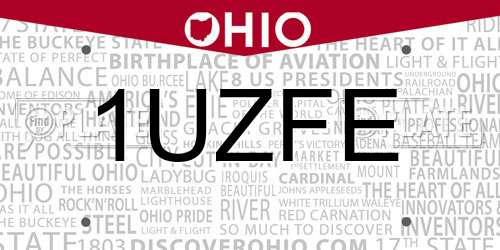 1UZFE Ohio License Plate