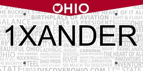 1XANDER Ohio License Plate