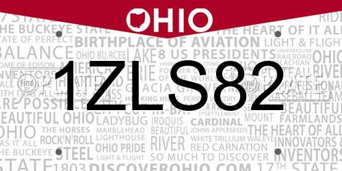 1ZLS82 Ohio License Plate
