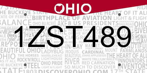 1ZST489 Ohio License Plate