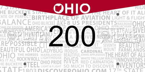 200 Ohio License Plate