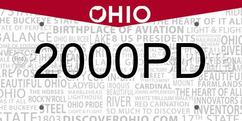 2000PD Ohio License Plate