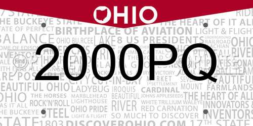 2000PQ Ohio License Plate