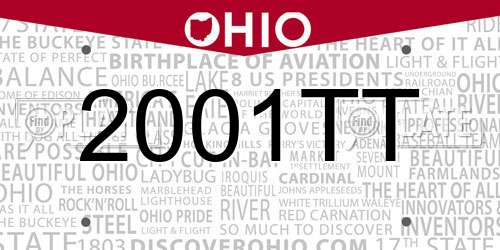 2001TT Ohio License Plate