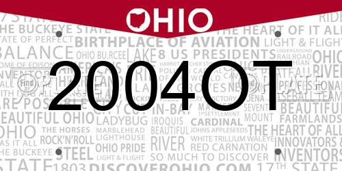 2004OT Ohio License Plate