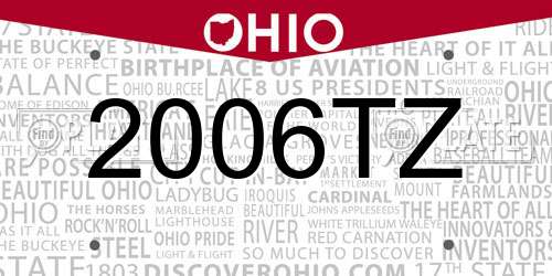 2006TZ Ohio License Plate