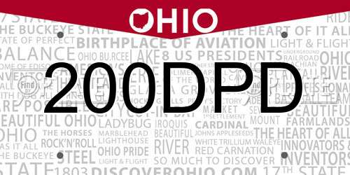200DPD Ohio License Plate