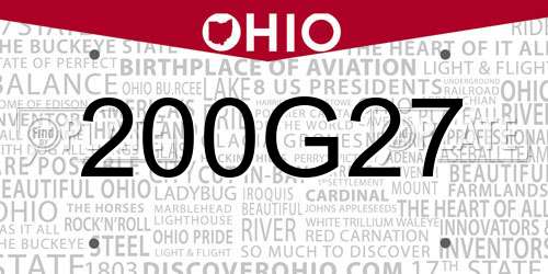 200G27 Ohio License Plate