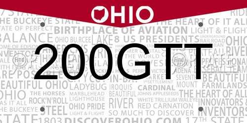 200GTT Ohio License Plate