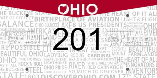 201 Ohio License Plate