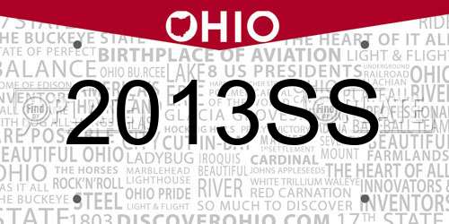 2013SS Ohio License Plate