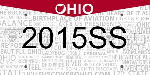 2015SS Ohio License Plate