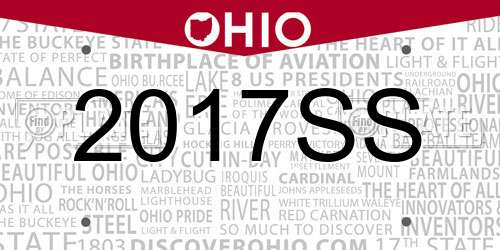 2017SS Ohio License Plate
