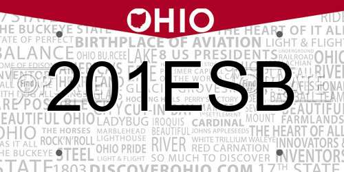 201ESB Ohio License Plate
