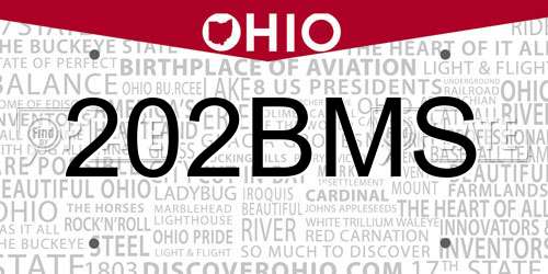 202BMS Ohio License Plate