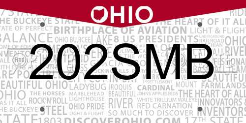 202SMB Ohio License Plate