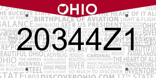 20344Z1 Ohio License Plate