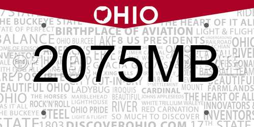 2075MB Ohio License Plate