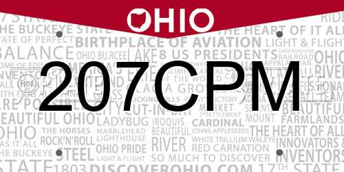 207CPM Ohio License Plate