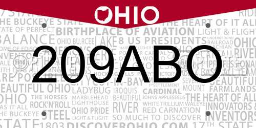 209ABO Ohio License Plate
