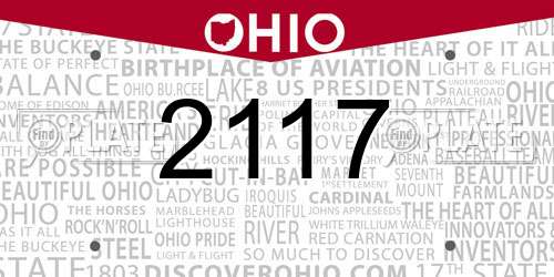 2117 Ohio License Plate