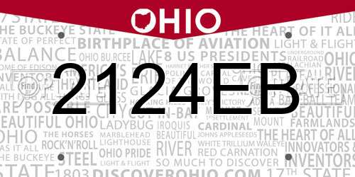 2124EB Ohio License Plate