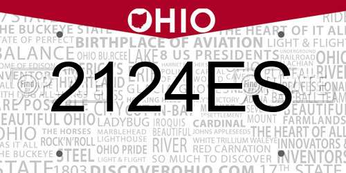 2124ES Ohio License Plate