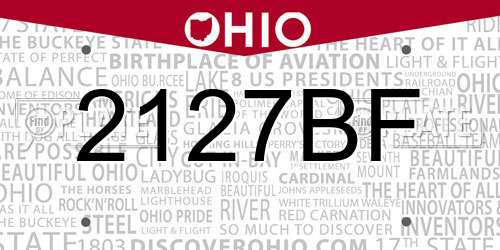 2127BF Ohio License Plate