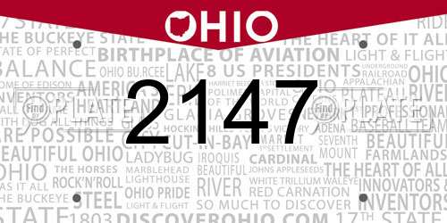 2147 Ohio License Plate