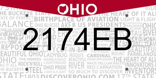 2174EB Ohio License Plate