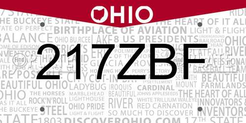 217ZBF Ohio License Plate