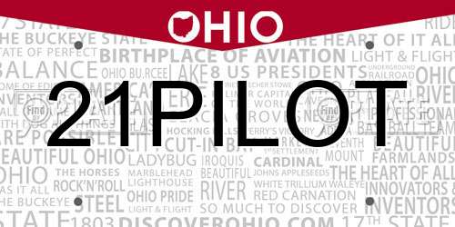 21PILOT Ohio License Plate