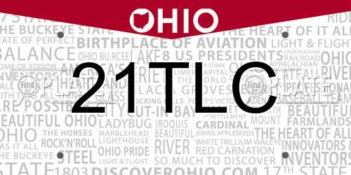 21TLC Ohio License Plate