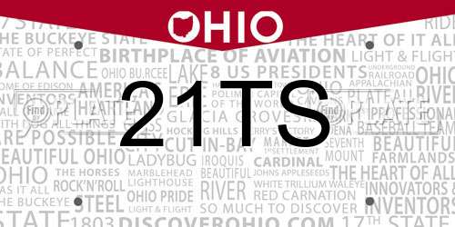 21TS Ohio License Plate