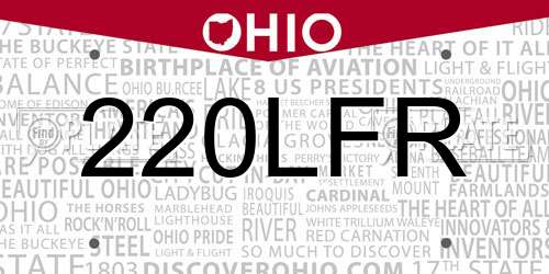 220LFR Ohio License Plate