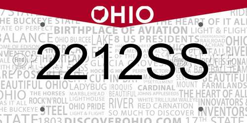 2212SS Ohio License Plate