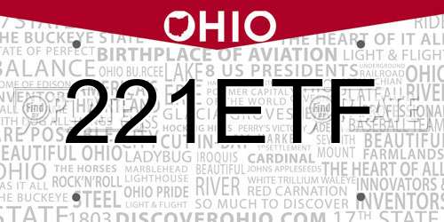 221ETF Ohio License Plate