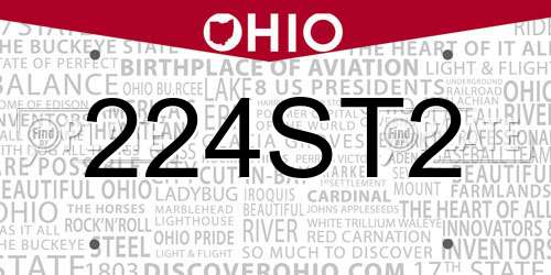 224ST2 Ohio License Plate