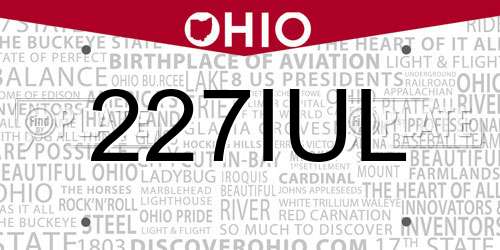 227IUL Ohio License Plate