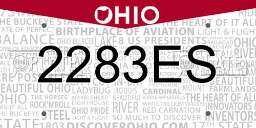 2283ES Ohio License Plate