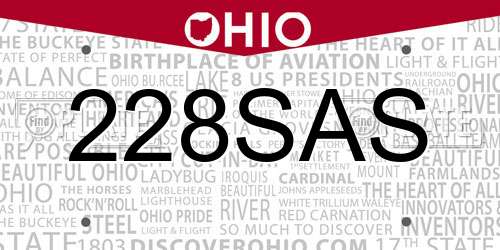 228SAS Ohio License Plate
