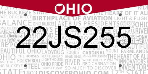 22JS255 Ohio License Plate